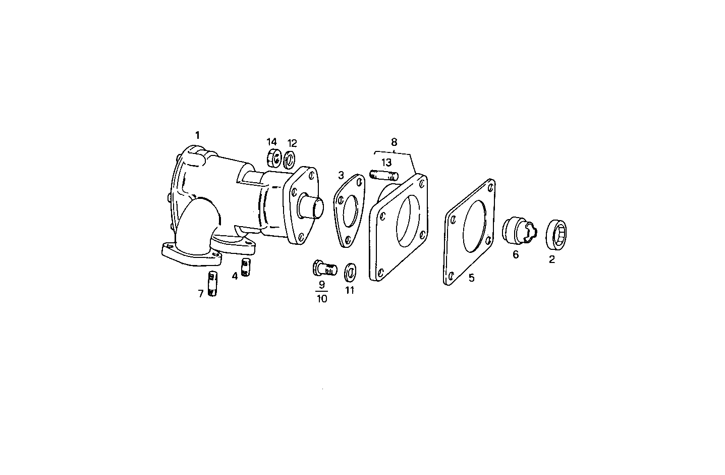 SEA WATER PUMP - 8061SRM24.10 8061SRM24 parts diagram