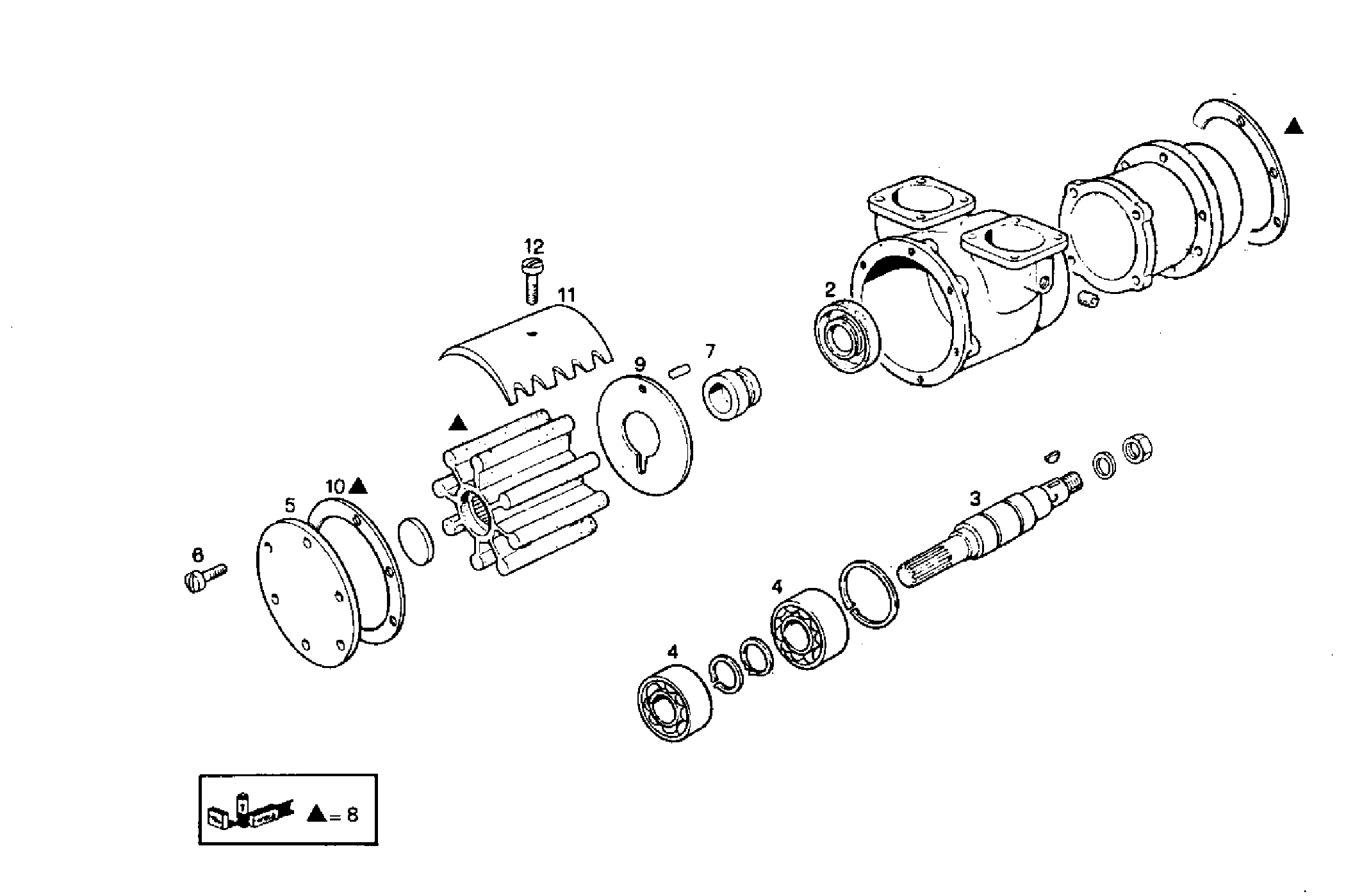 SEA WATER PUMP - 8281SRM44.10 8281SRM44 parts diagram