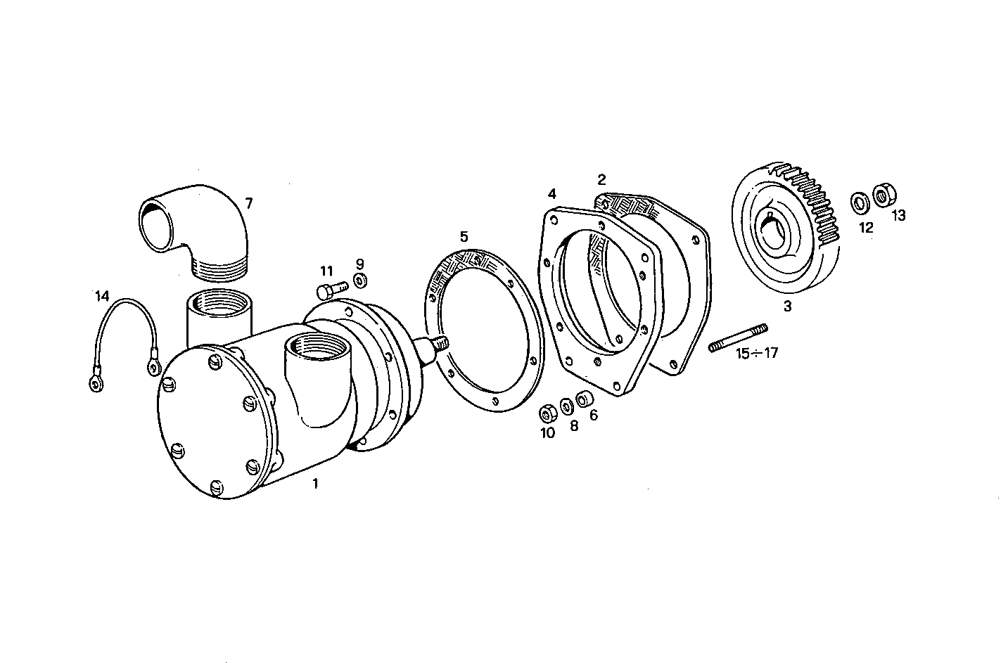 SEA WATER PUMP - 8281M32.10 8281M32 parts diagram