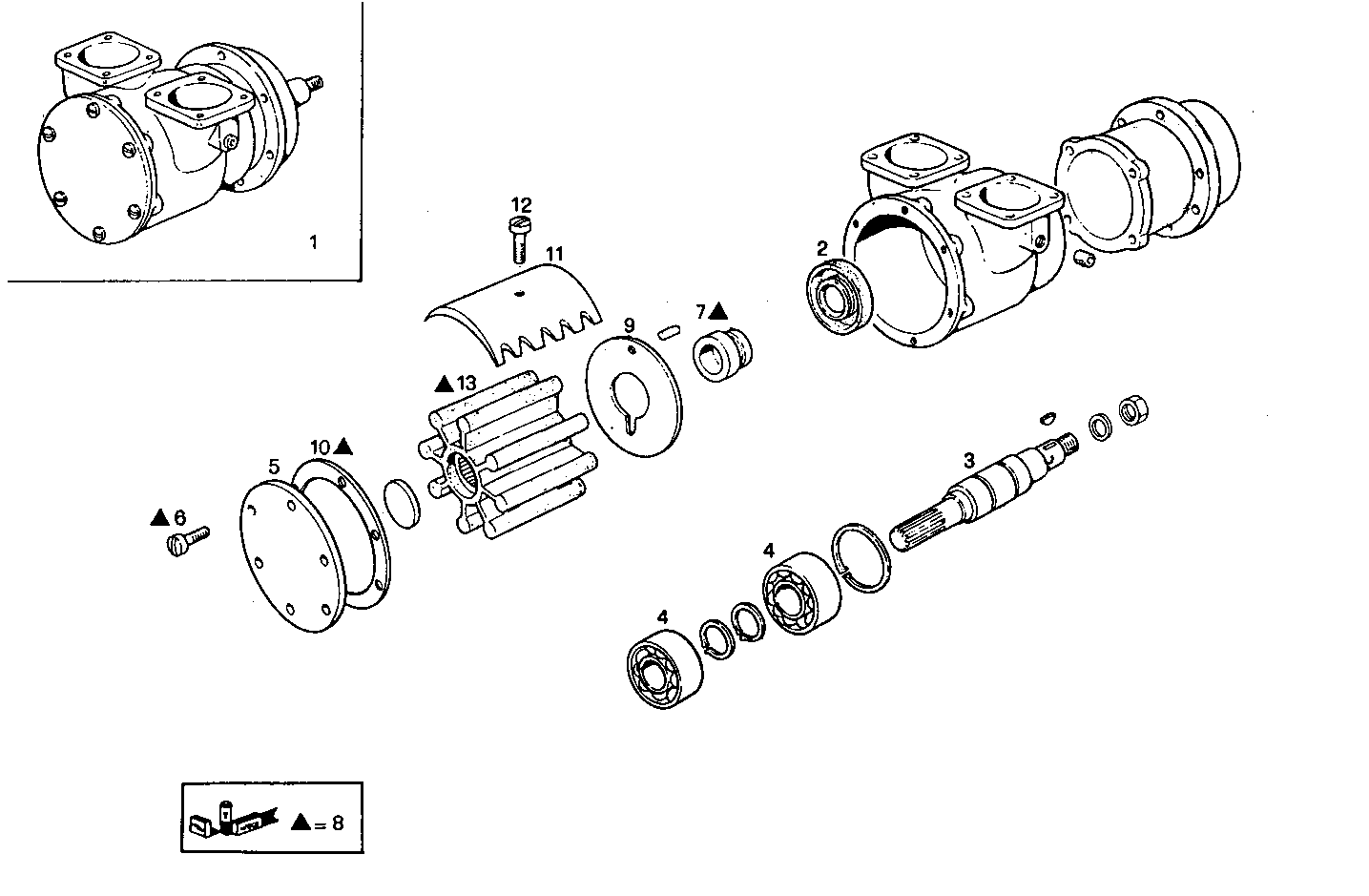 SEA WATER PUMP - 8291SRM75.10 8291SRM75 parts diagram