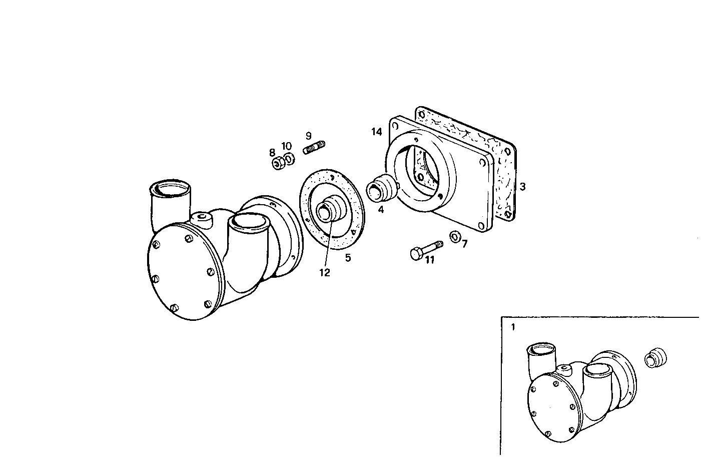 SEA WATER PUMP - 8061SRM33.12 8061SRM33 parts diagram