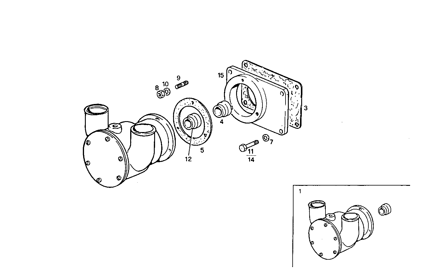 SEA WATER PUMP - 8061SRM30.10 8061SRM30 parts diagram