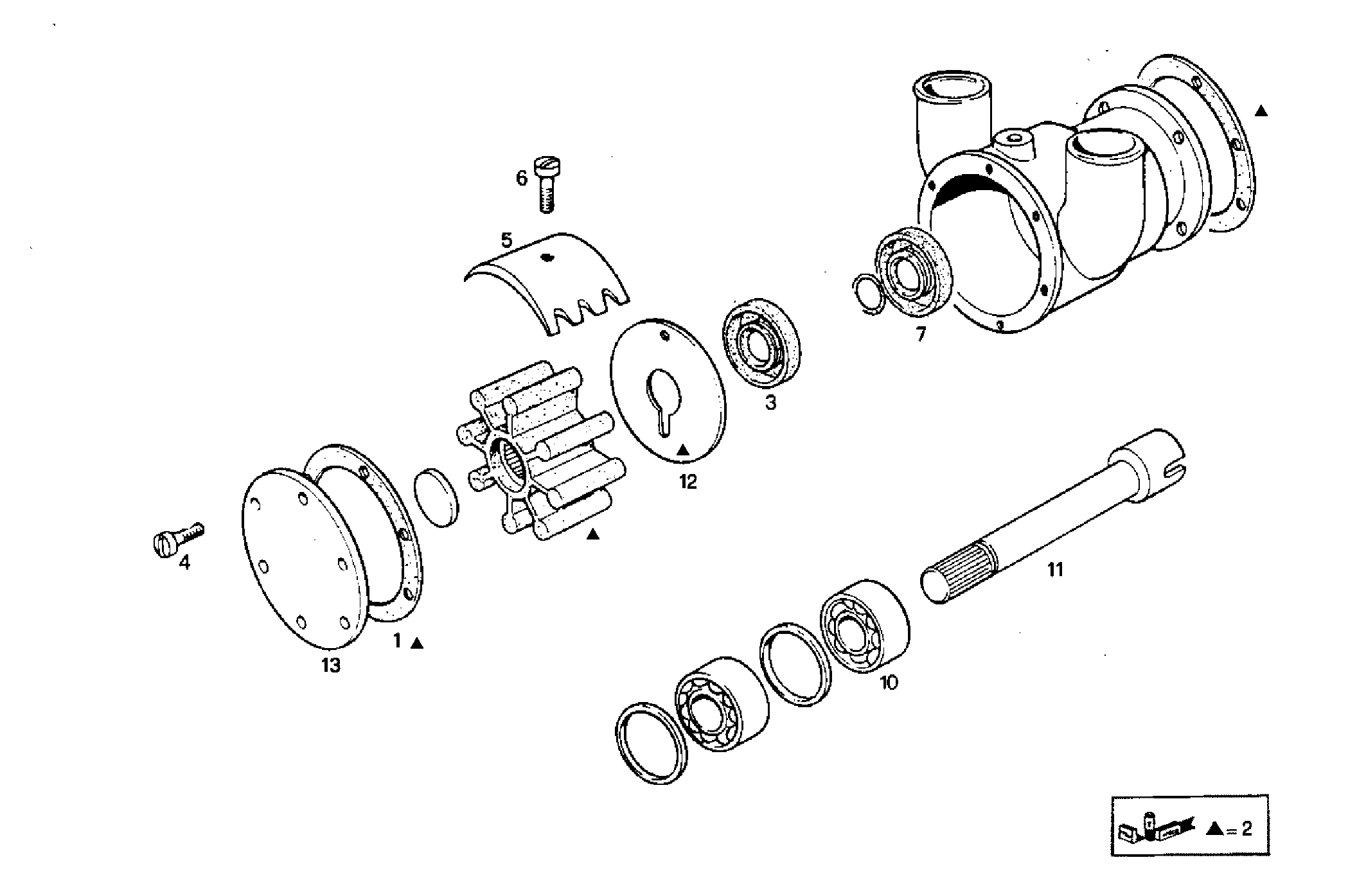SEA WATER PUMP - 8045M08.00A550 8045M08 parts diagram