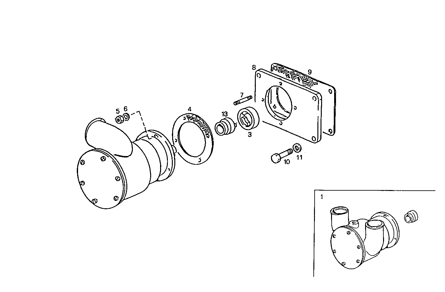 SEA WATER PUMP - 8060SRM25.10 8060SRM25 parts diagram
