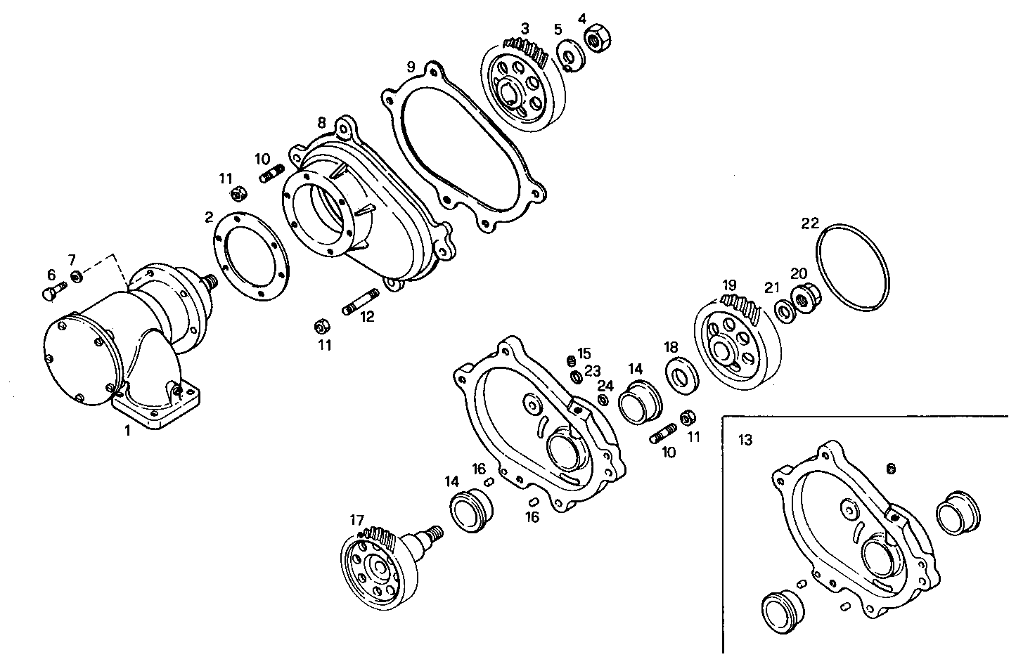 SEA WATER PUMP - C78ENTM50.10 CURSOR 8 parts diagram