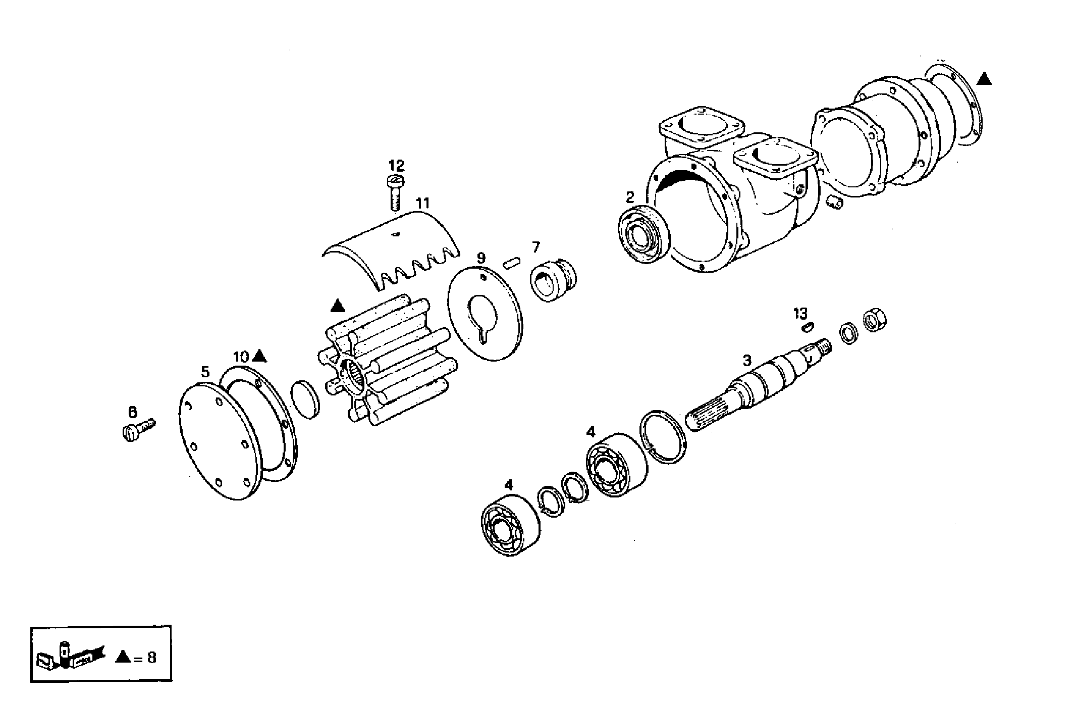 SEA WATER PUMP (COMPONENTS) - C78ENTM50.11 CURSOR 8 parts diagram