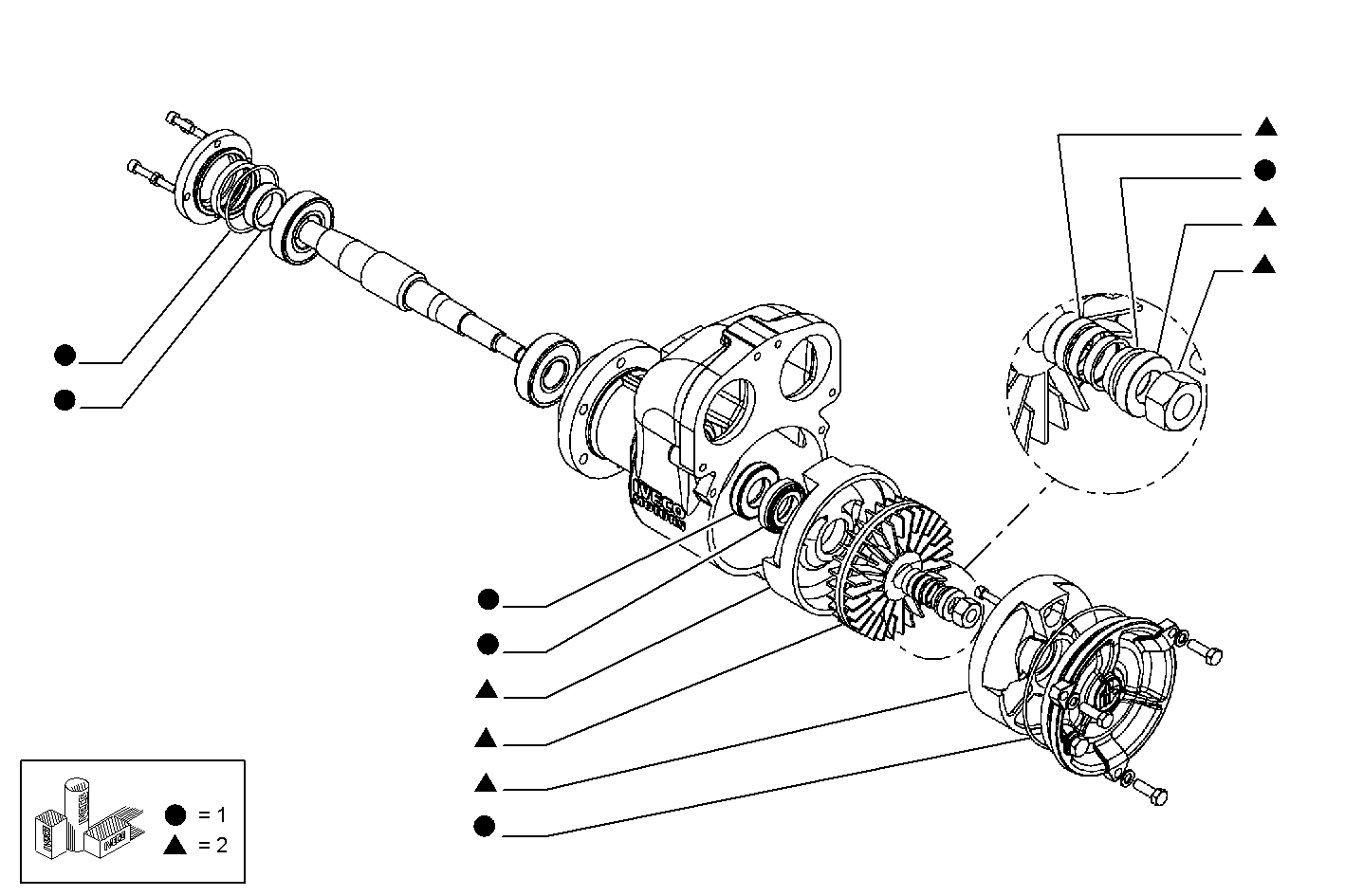 SEA WATER PUMP (COMPONENTS) - C13ENAM19.00 CURSOR 13 parts diagram