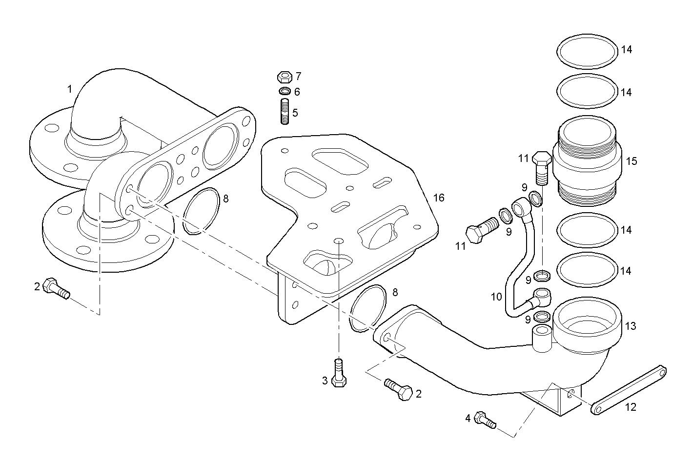 SEA WATER LINES - C13ENSM33.30 CURSOR 13 parts diagram