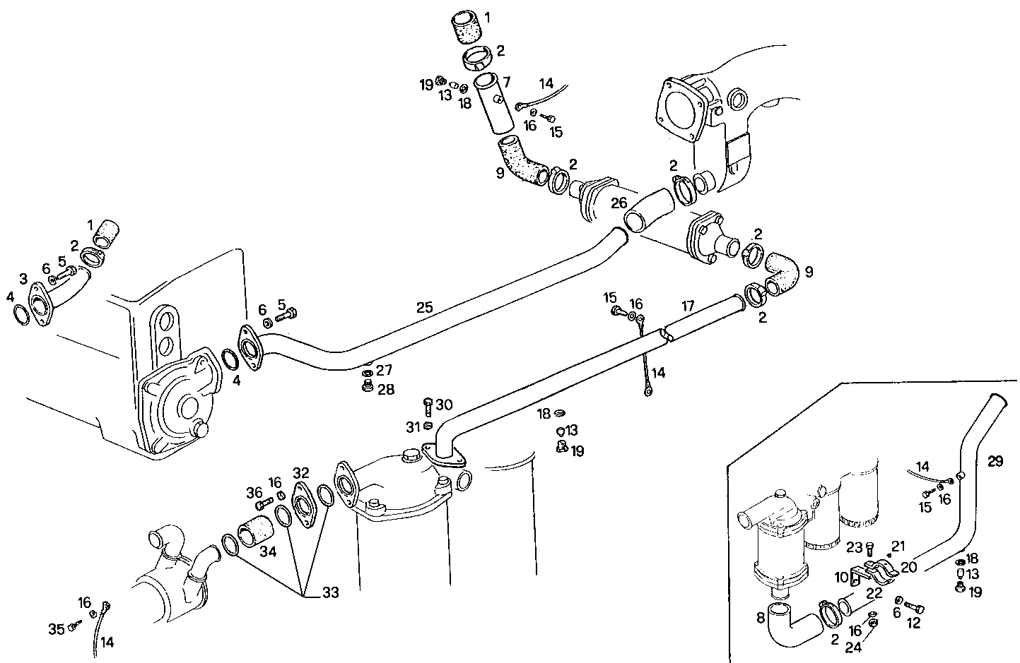 SEA WATER LINES - 8460SRM50.10 8460SRM50 parts diagram