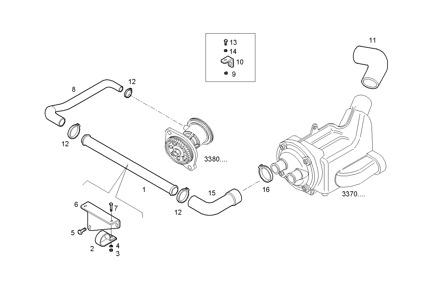 SEA WATER LINES - N45MNAM10.01 NEF 4 mechanic. parts diagram
