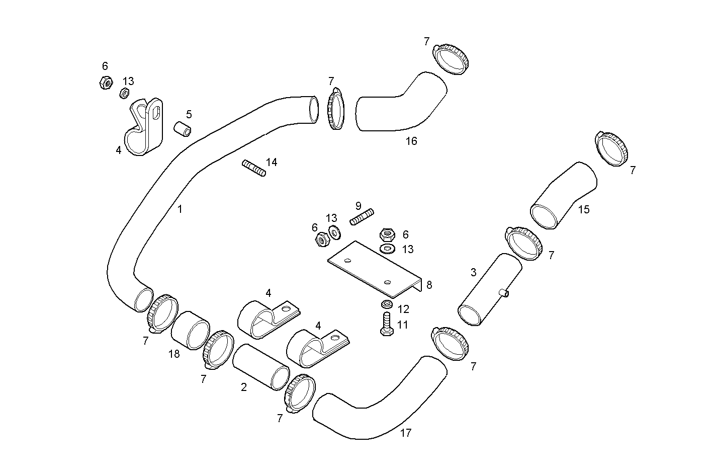 SEA WATER LINES - N40ENTM25.10 NEF 4 electron. parts diagram