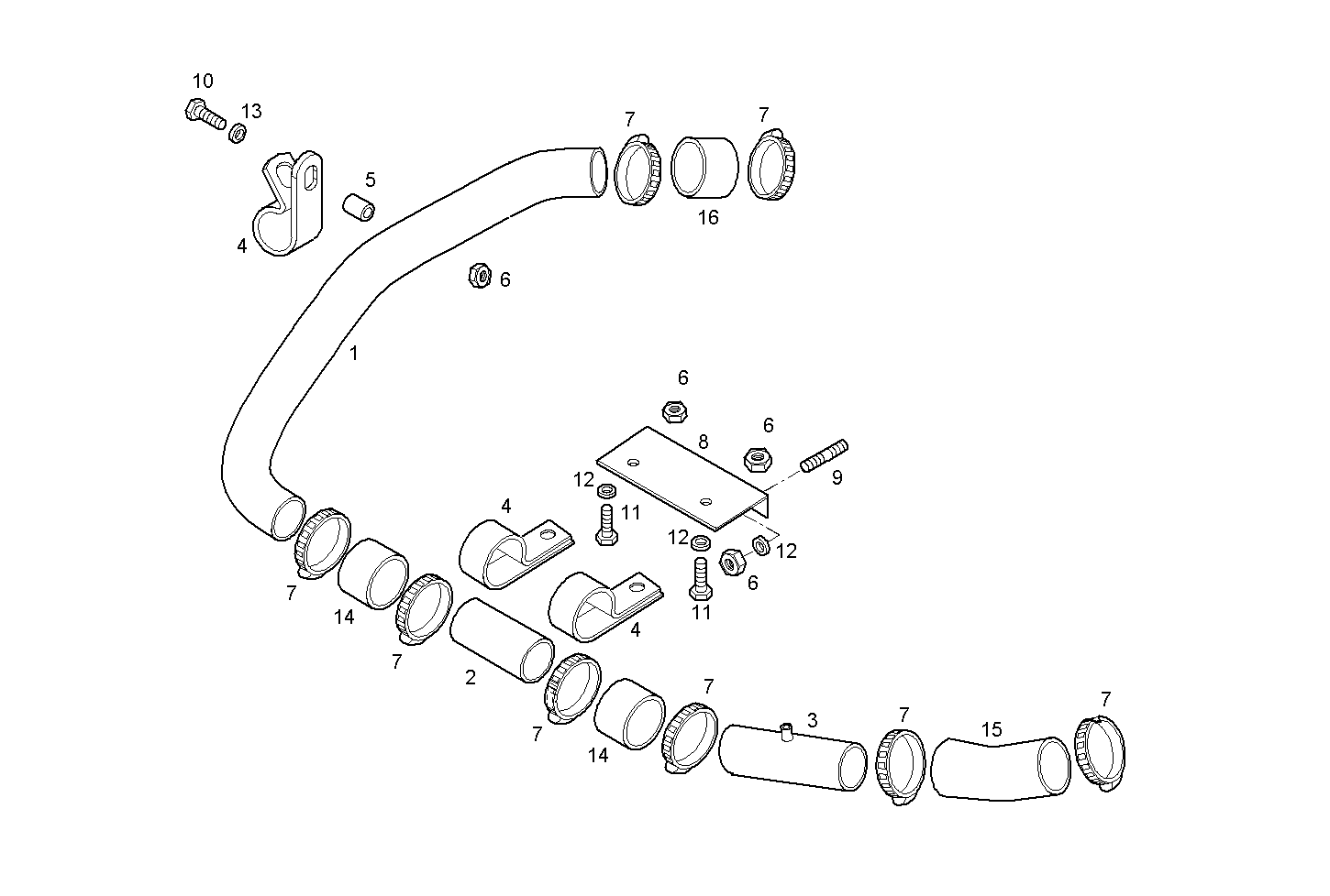 SEA WATER LINES - N67MNSM22.10 NEF 6 mechanic. parts diagram