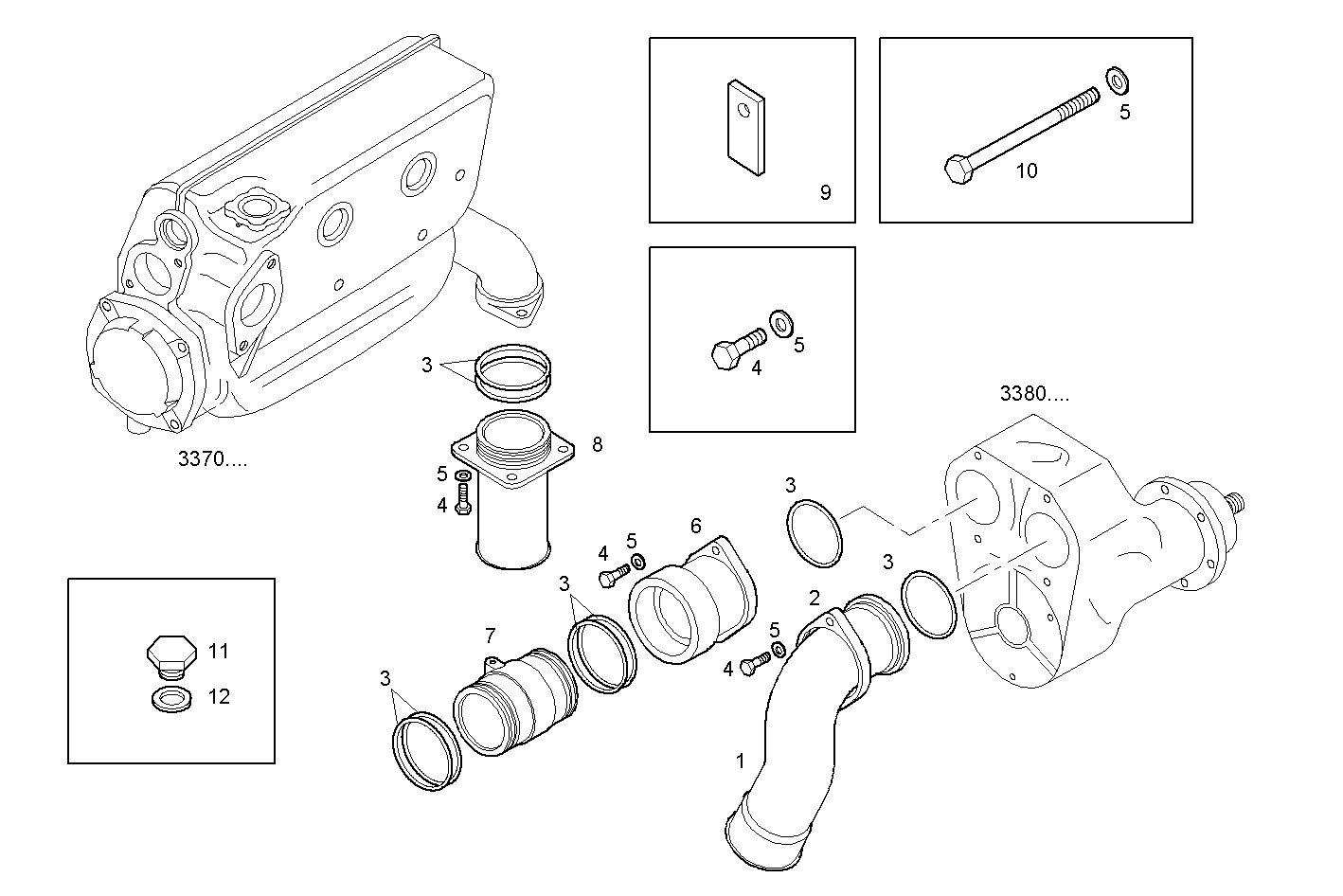 SEA WATER LINES - C13ENTM77.10 CURSOR 13 parts diagram