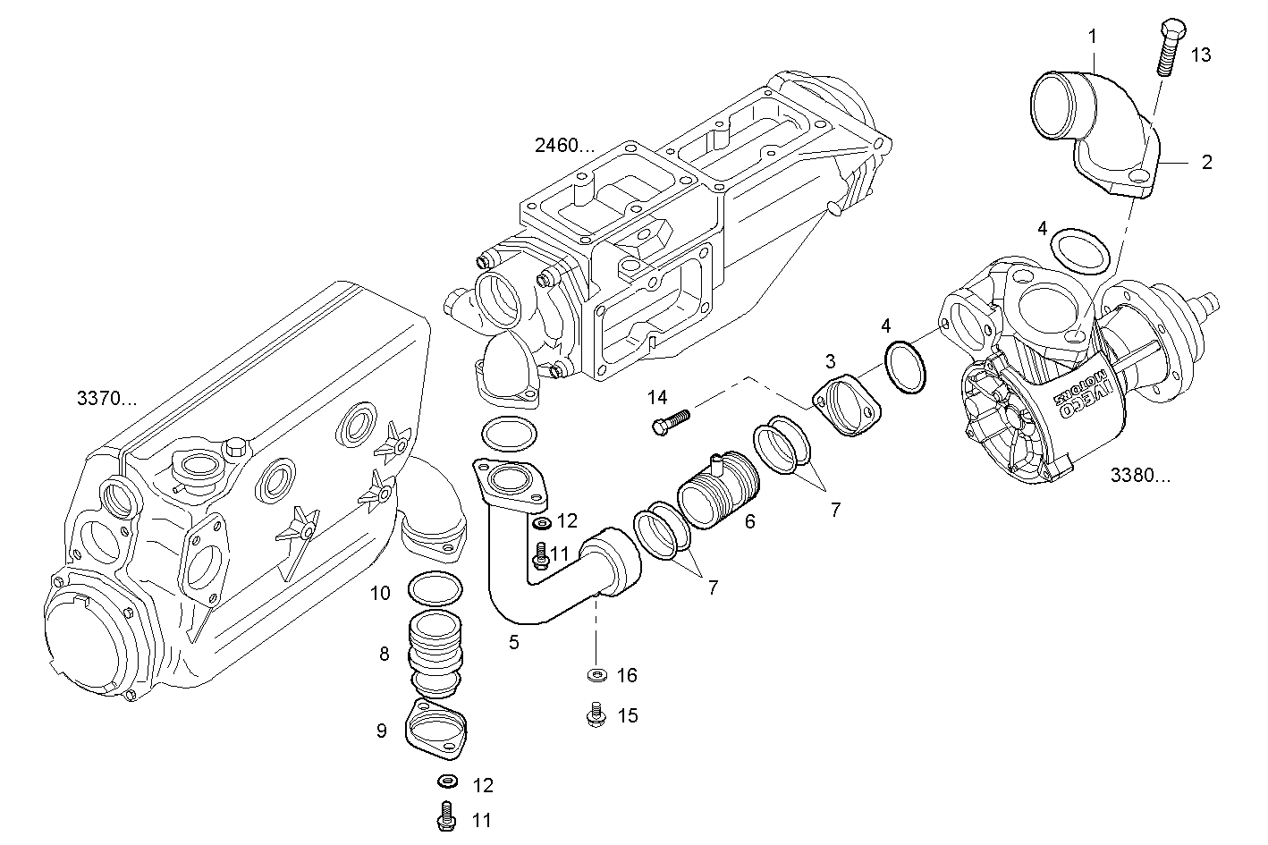 SEA WATER LINES - C78ENTM55.10A001 CURSOR 8 parts diagram