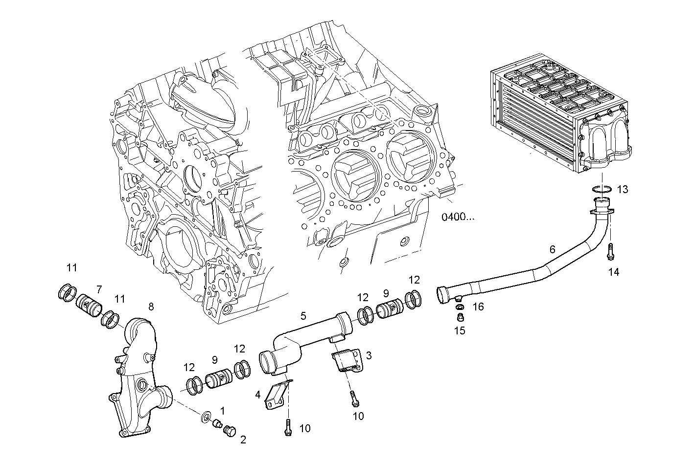 SEA WATER LINES - V08ENTM12.10A210 VECTOR 8 parts diagram
