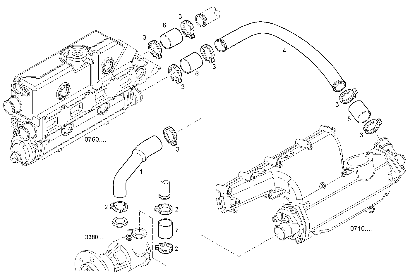 SEA WATER LINES - S30ENTM23.10 SOFIM HPI 3.0L parts diagram