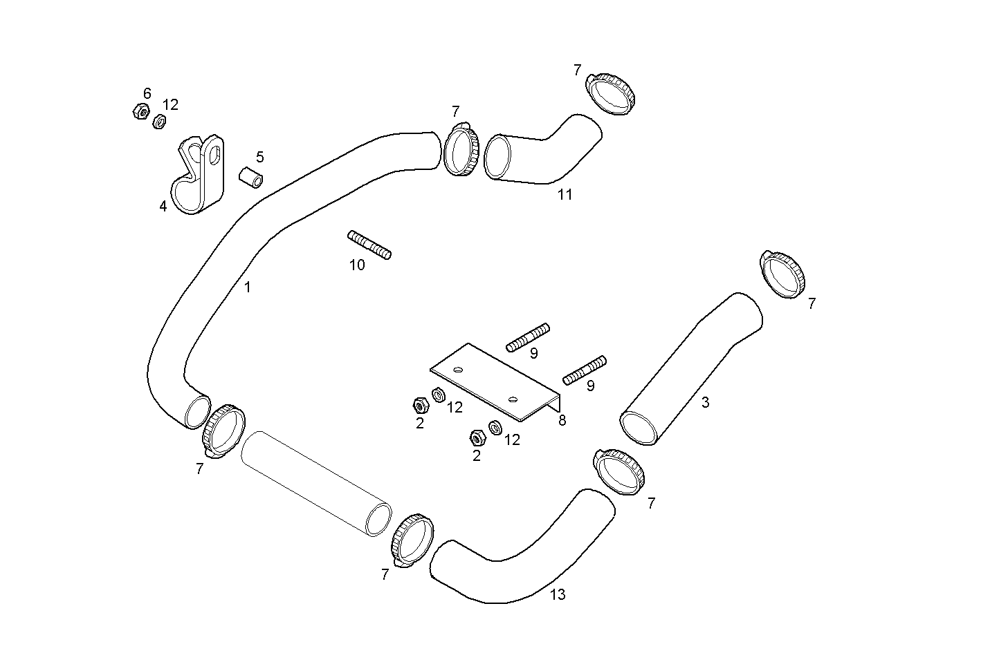 SEA WATER LINES - N67ENTM45.10 NEF 6 electron. parts diagram