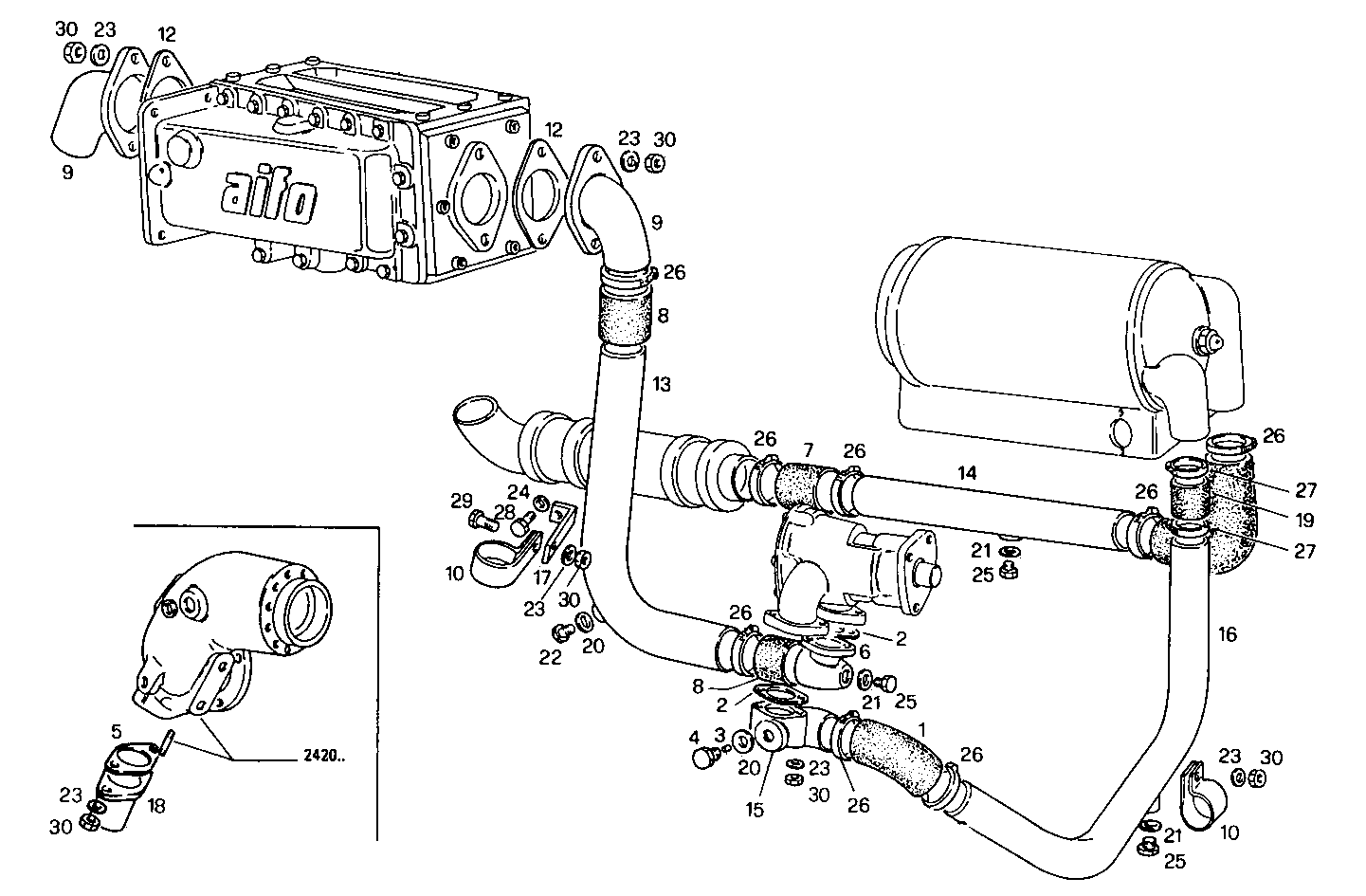 SEA WATER LINES - 8061SRM24.10 8061SRM24 parts diagram