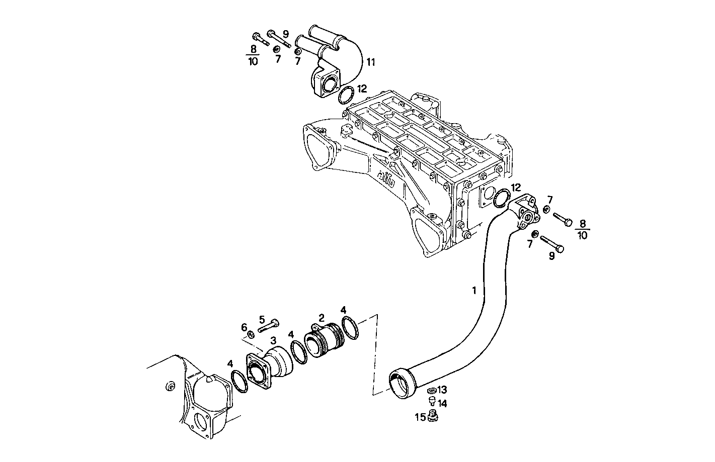 SEA WATER LINES - 8291SRM75.10 8291SRM75 parts diagram