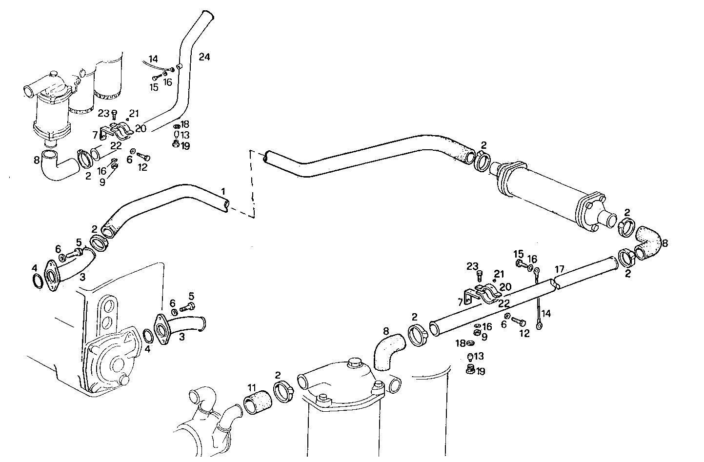 SEA WATER LINES - 8460M15.12 8460M15 parts diagram