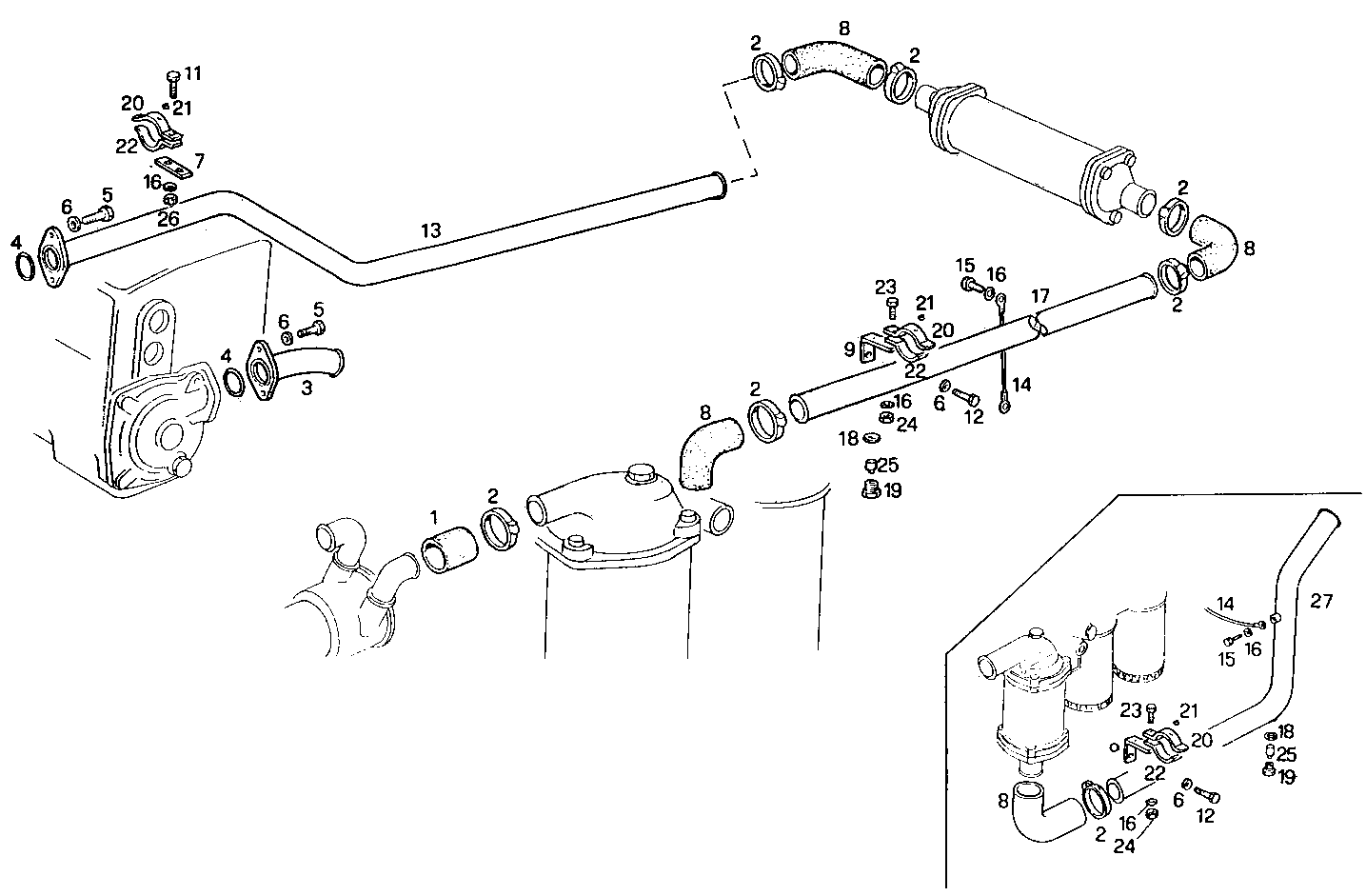SEA WATER LINES - 8460SM22.12 8460SM22 parts diagram