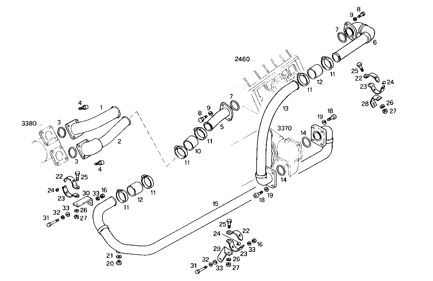 SEA WATER LINES - 8210SRM45.10 8210SRM45 parts diagram
