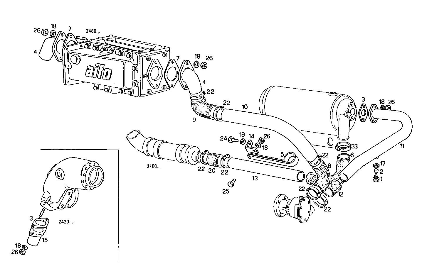 SEA WATER LINES - 8040SRM16.10 8040SRM16 parts diagram