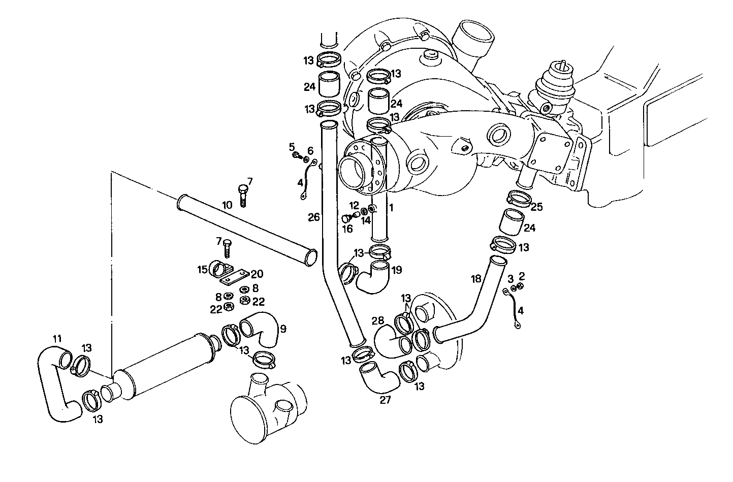 SEA WATER LINES - 8140SRM15.10 8140SRM15 parts diagram