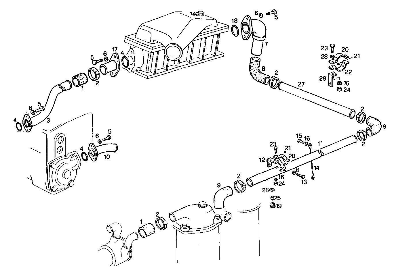 SEA WATER LINES - 8460SM19.13A001 8460SM19 parts diagram