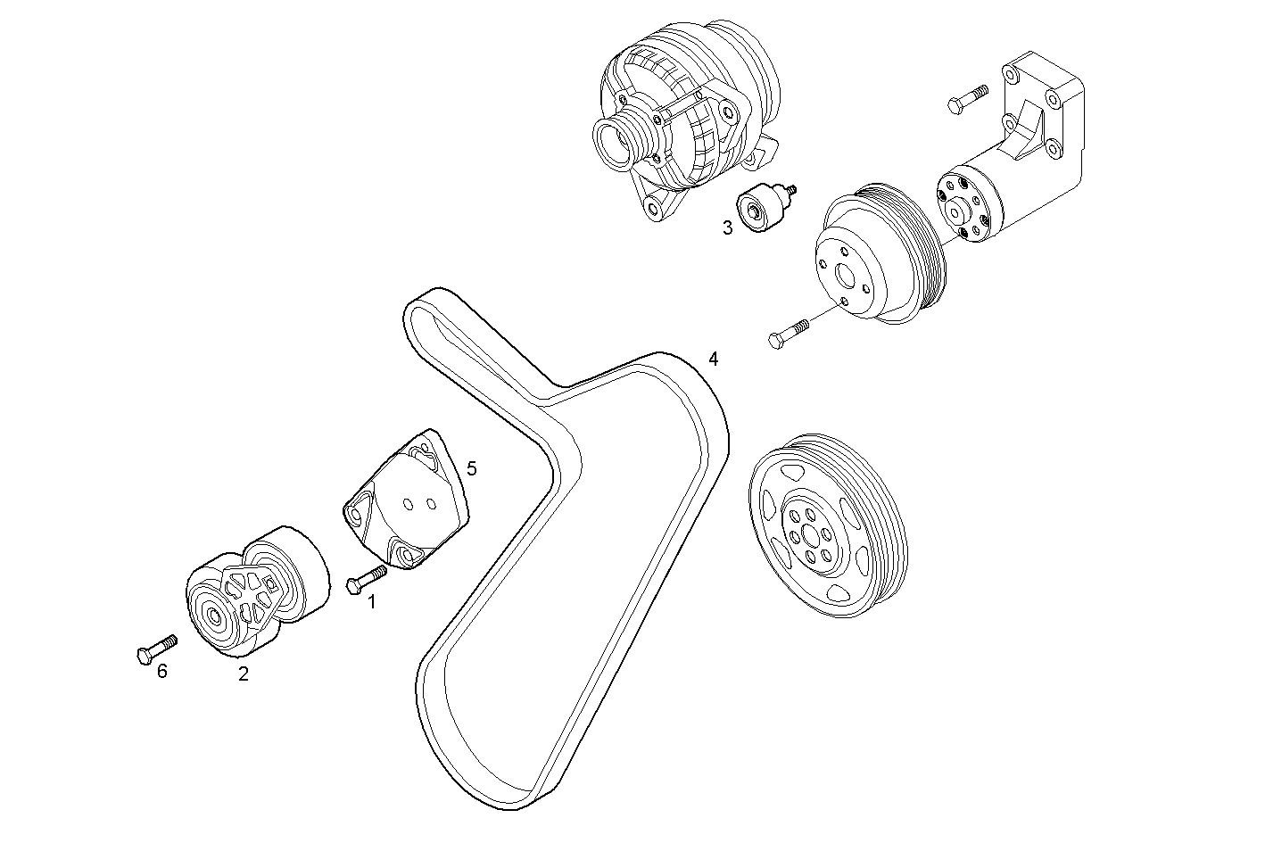WATER PUMP DRIVE - F4AE0484C*D103 NEF 4 electron. - TIER 2 parts diagram