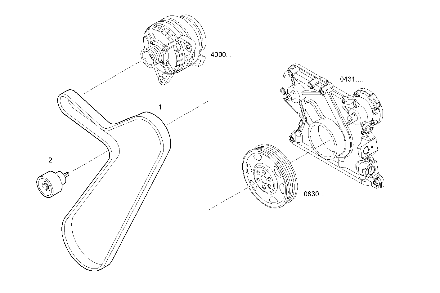 WATER PUMP DRIVE - NEF45TM2.A558 NEF 4 mechanic. parts diagram