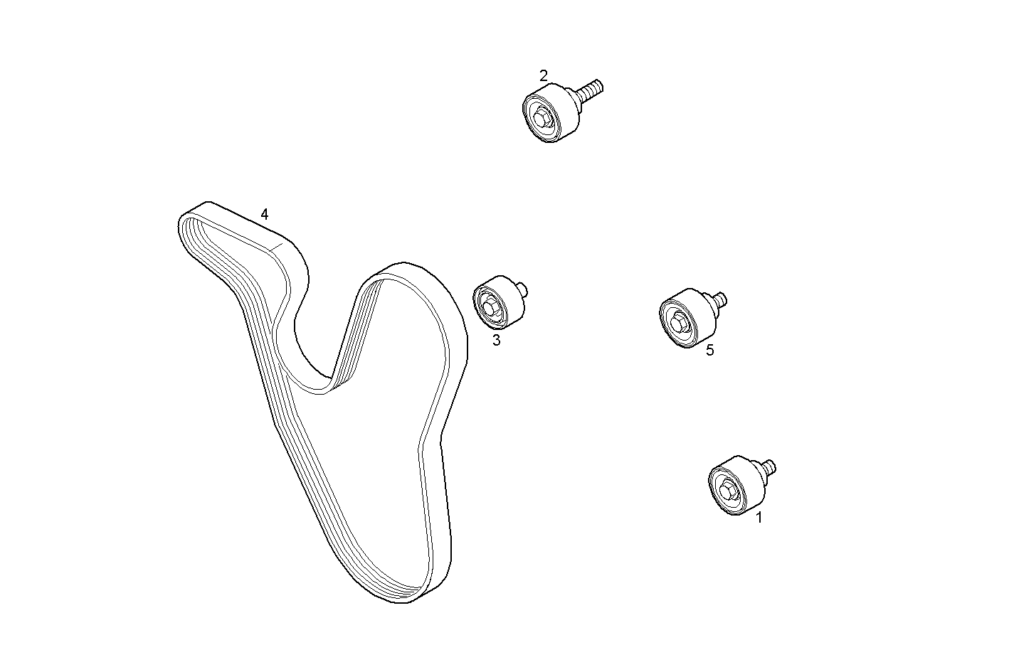 WATER PUMP DRIVE - F4AE0481E*C105 NEF 4 electron. - EURO 3 parts diagram