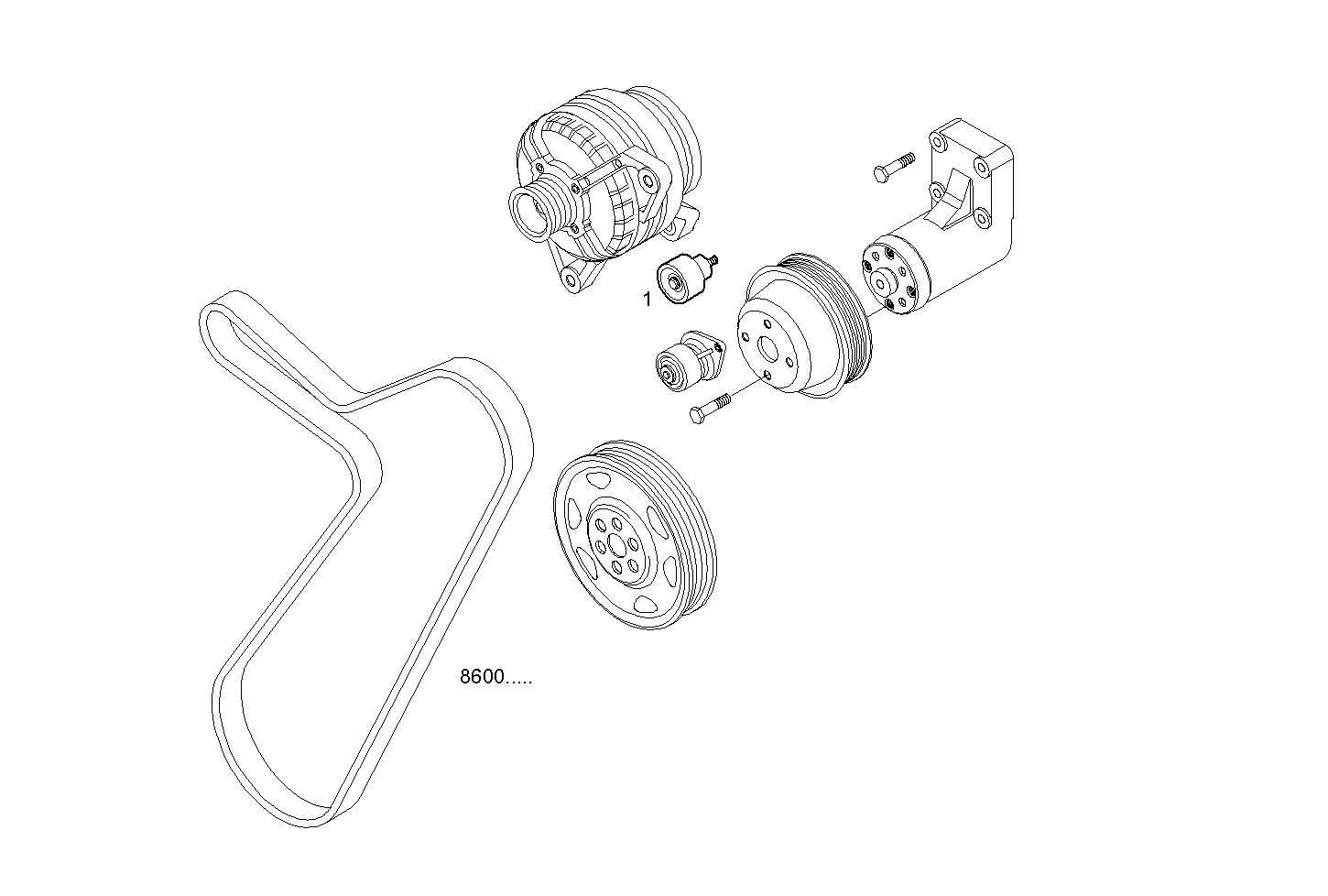 WATER PUMP DRIVE - N45MSSD00.50A001 NEF 4 mechanic. - TIER 2 parts diagram
