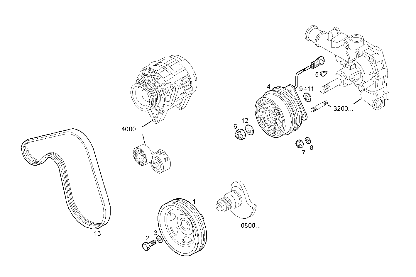 WATER PUMP DRIVE - 8140.43S.4300 8140.43 parts diagram