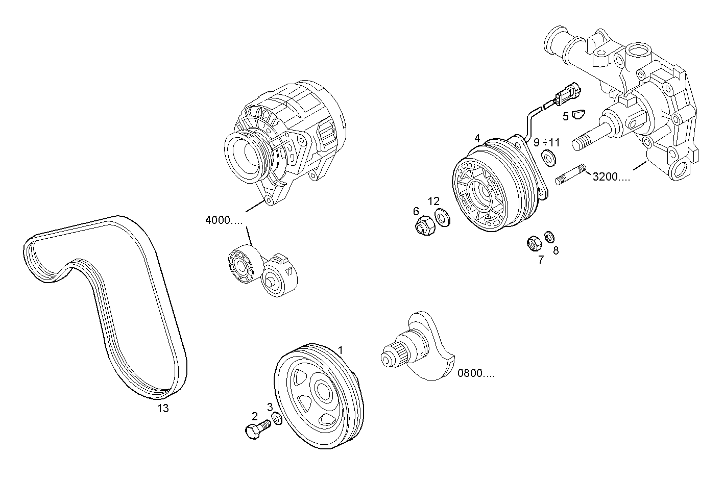 WATER PUMP DRIVE - 8149.03.4000 8149.03 CNG parts diagram