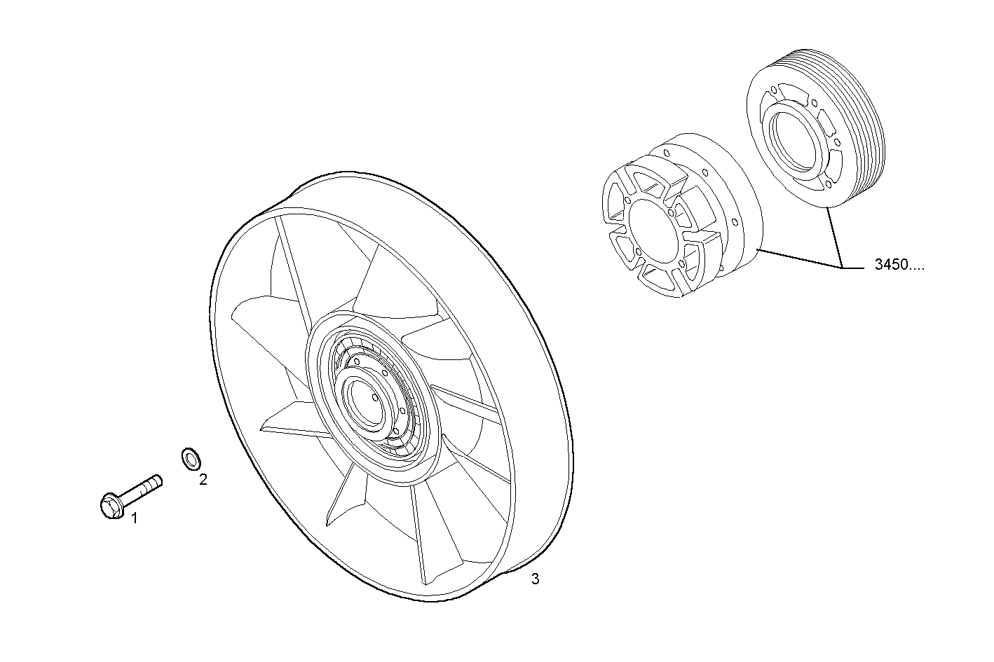 FAN ASSEMBLY - F4GE0404A*D657 NEF 4 mechanic. - TIER 2 parts diagram