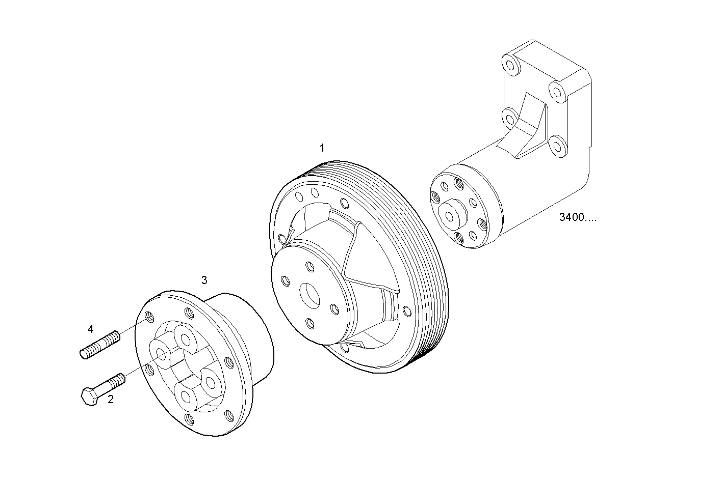 FAN ASSEMBLY - F4GE0454A*D606 NEF 4 mechanic. - TIER 2 parts diagram