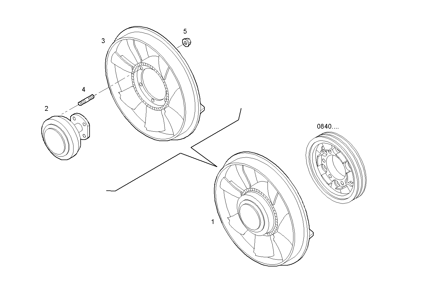FAN ASSEMBLY - N40ENTC21.00A016 NEF 4 electron. - EURO 3 parts diagram
