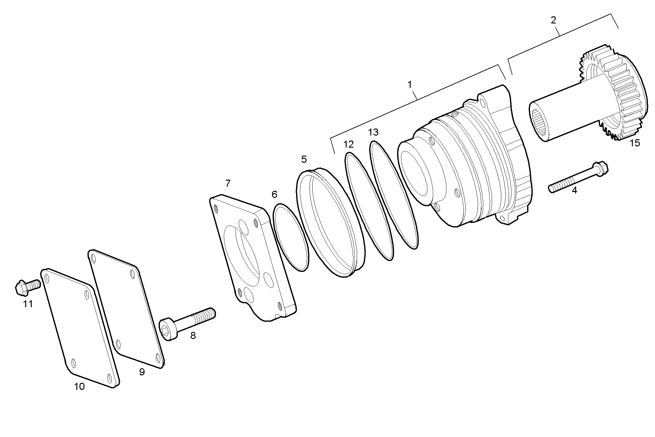 POWER TAKE OFF - N45MRSD00.50A001 NEF 4 mechanic. - TIER 2 parts diagram