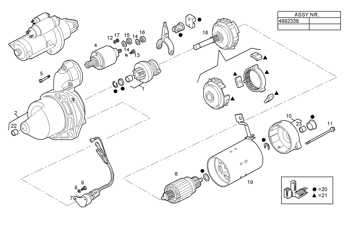 STARTER MOTOR (COMPONENTS) - N60MNTG26.00A002 NEF 6 CNG parts diagram