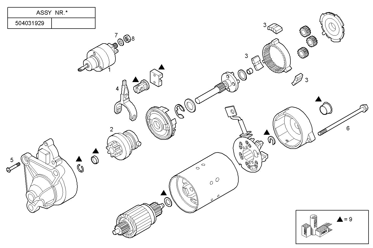 STARTER MOTOR (COMPONENTS) - N67MNTD20.00A005 NEF 6 mechanic. - TIER 2 parts diagram