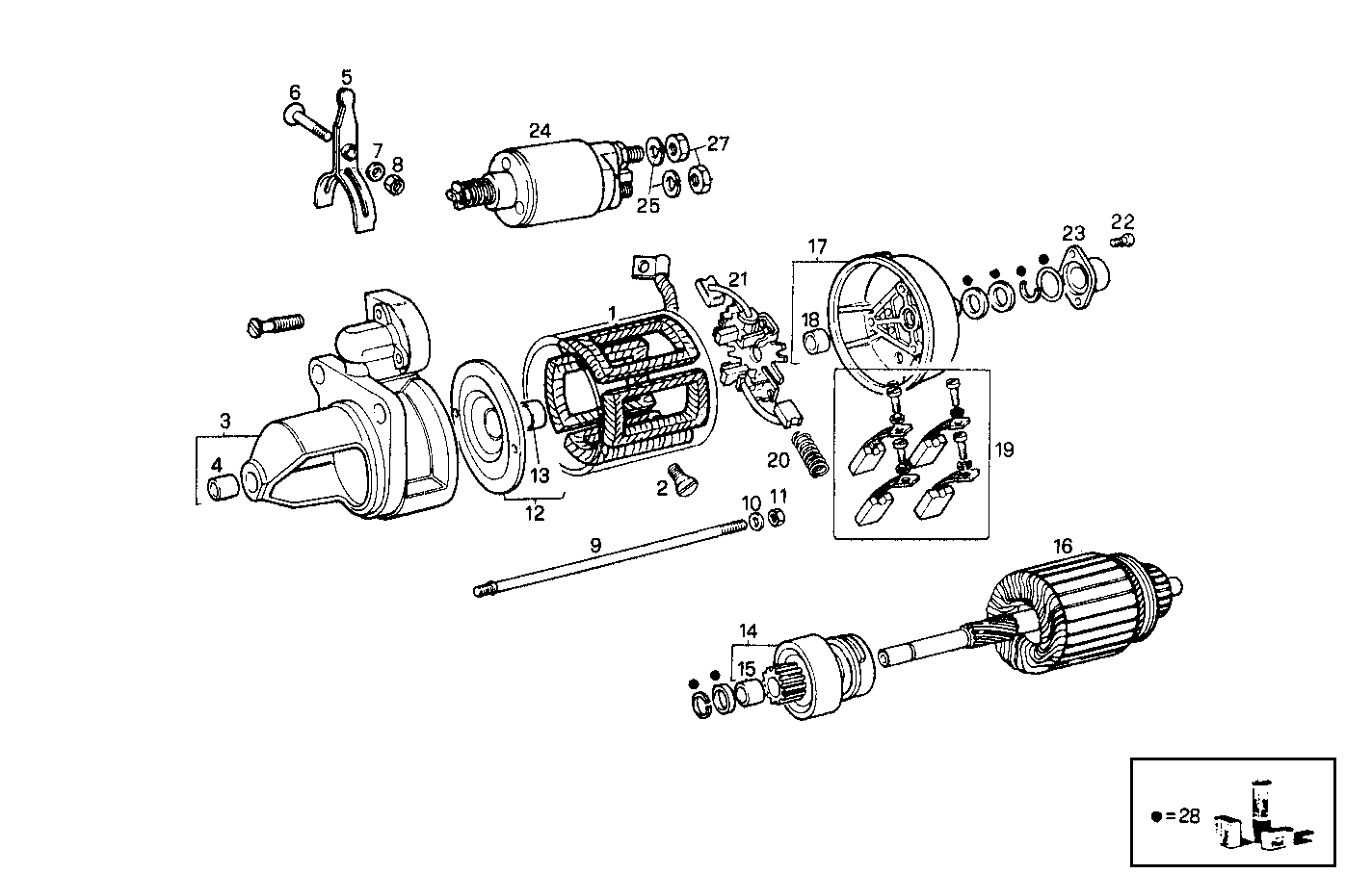 STARTER MOTOR (COMPONENTS) parts diagram