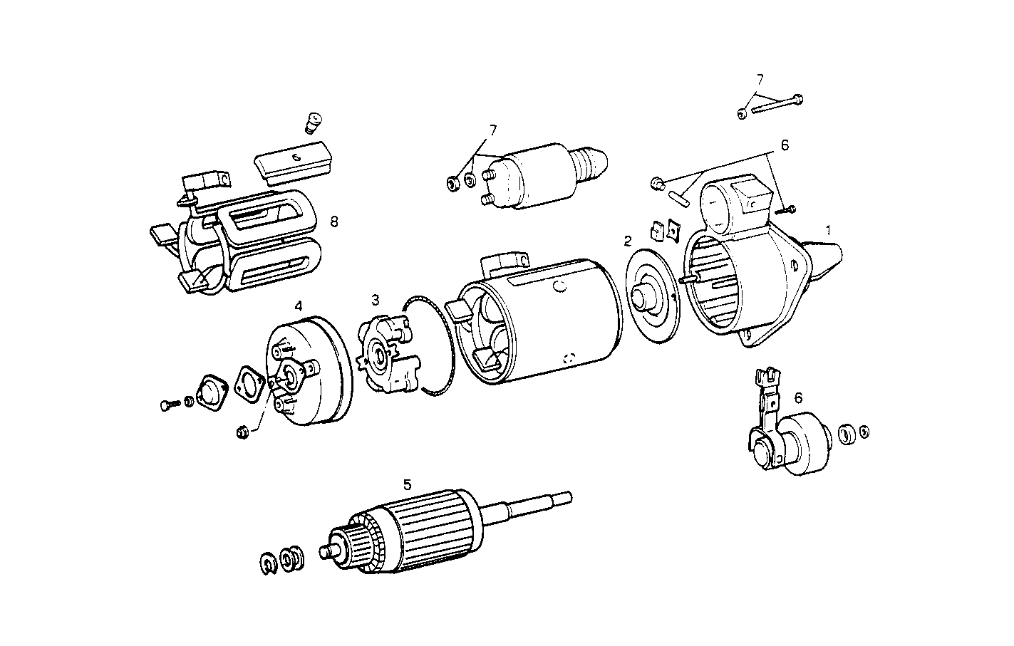 STARTER MOTOR (COMPONENTS) - 8061M12.43 8061M12 parts diagram