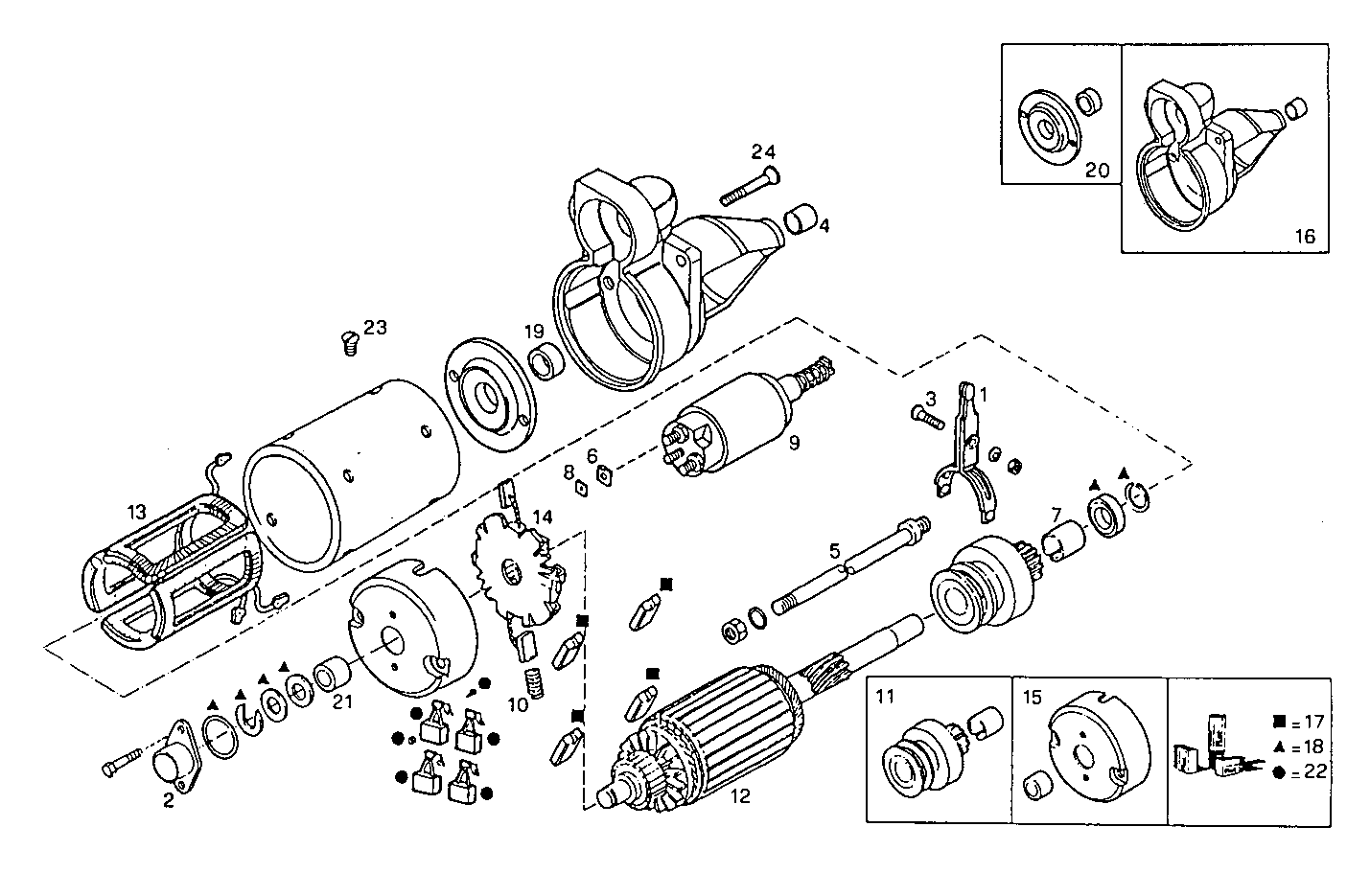 STARTER MOTOR (COMPONENTS) - 8040SC25.00A007 8040SC25 parts diagram