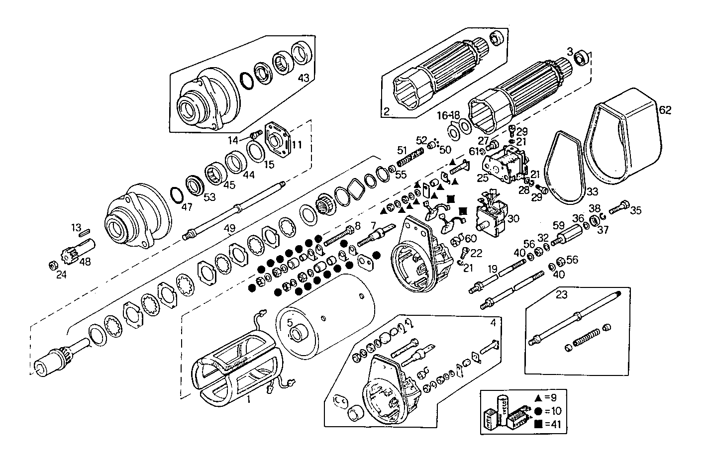 STARTER MOTOR (COMPONENTS) - 8460SRC21.20A001 8460SRC21 parts diagram