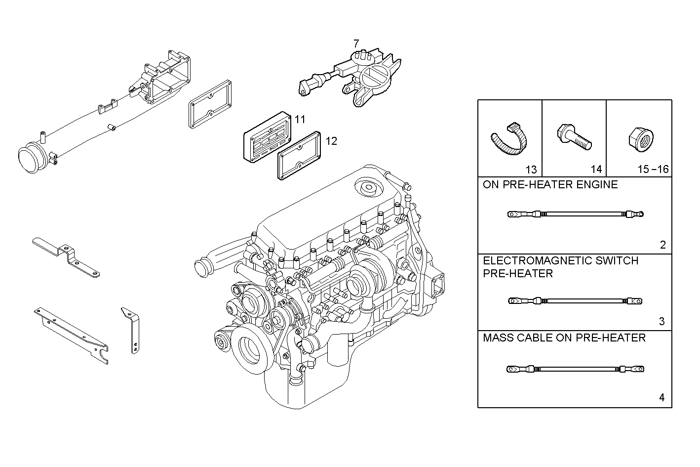 THERMO-STARTER - F2BE0681A*BC13 CURSOR 8 - EURO 3 parts diagram