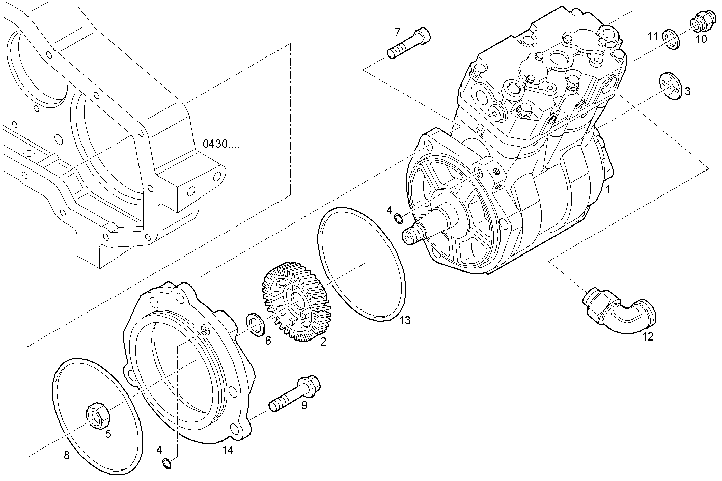 AIR COMPRESSOR - FVAE2884AB200 VECTOR 8 parts diagram