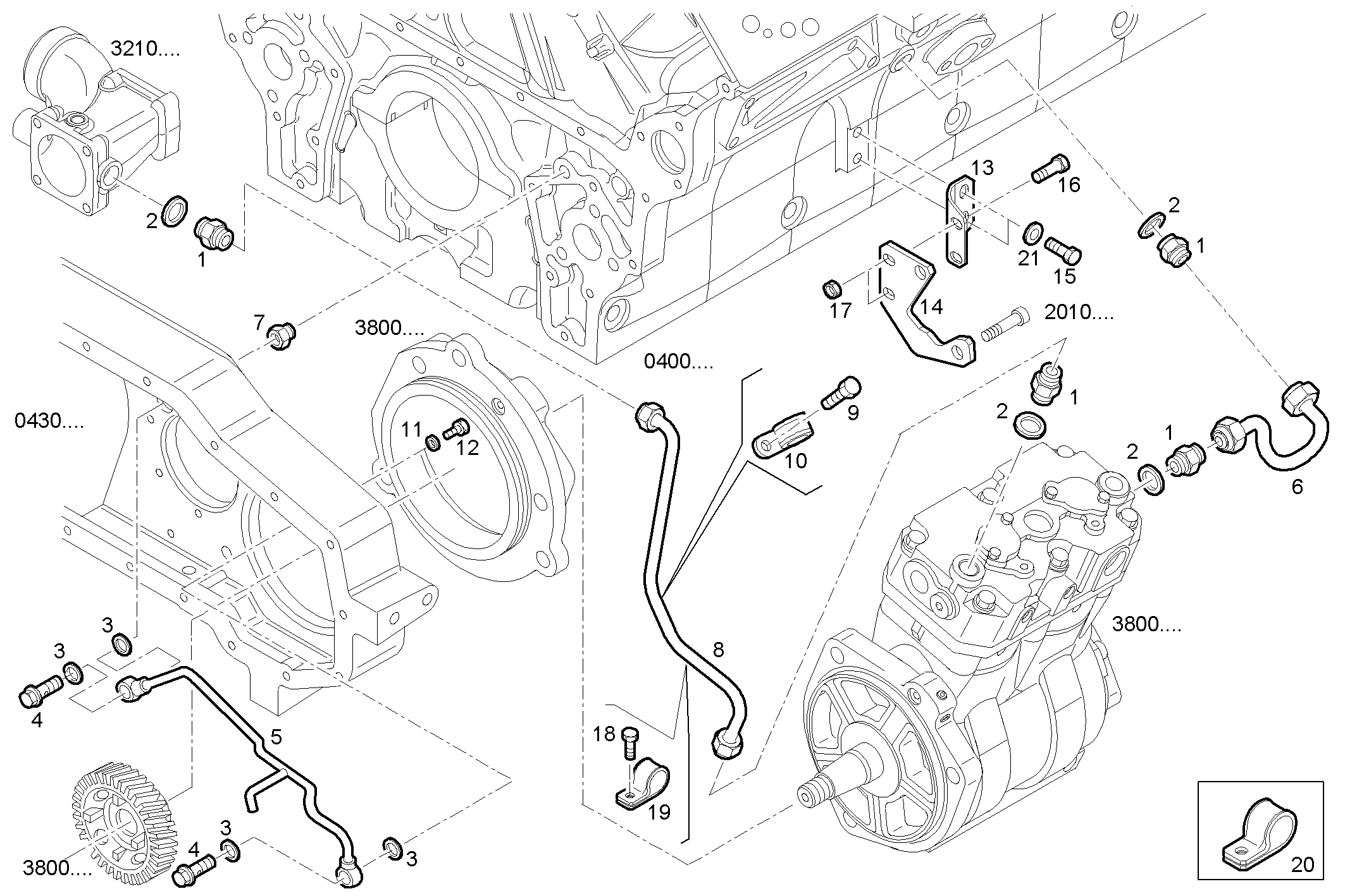 AIR COMPRESSOR - FVAE2884AB200 VECTOR 8 parts diagram