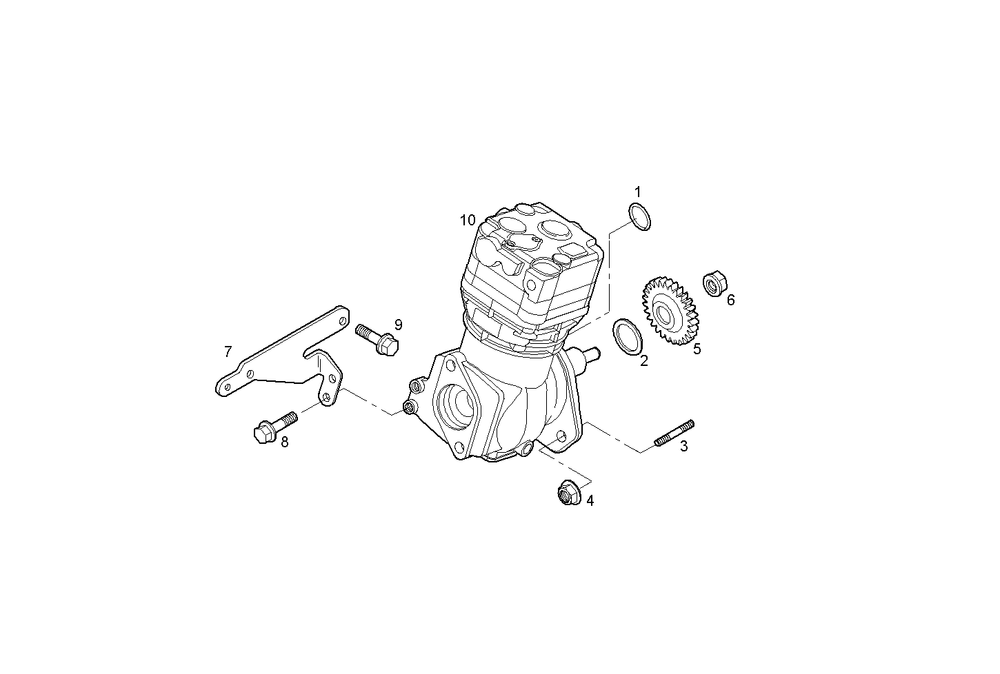 AIR COMPRESSOR - F4AE0481C*C103 NEF 4 electron. - EURO 3 parts diagram