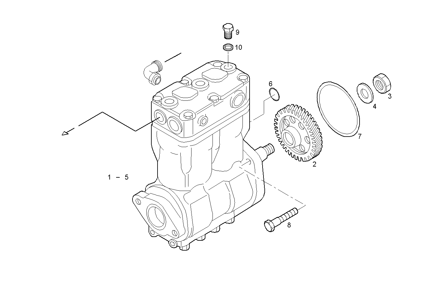 AIR COMPRESSOR - F2BE0642A*A003 CURSOR 8 CNG parts diagram
